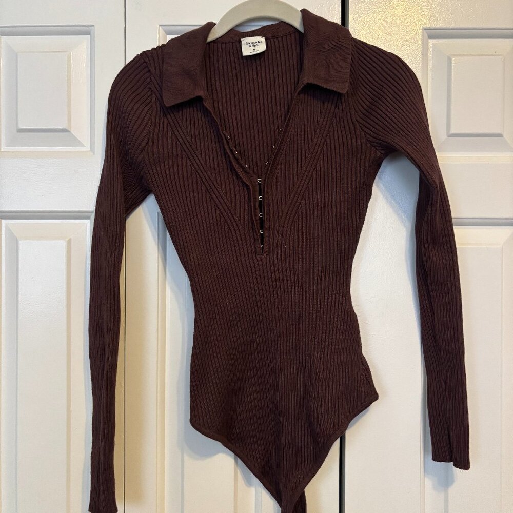 Abercrombie Brown Ribbed Bodysuit